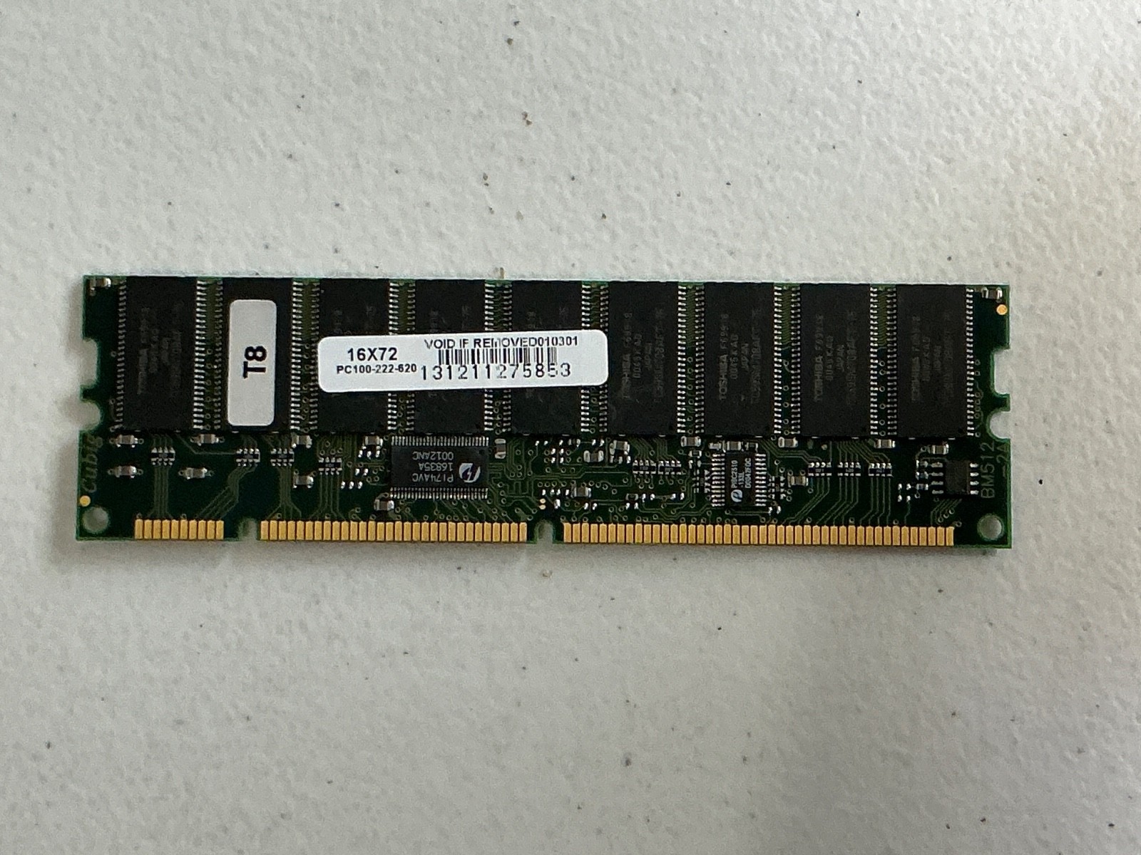 Toshiba 128MB RAM Memory PC100-222-620 16x72 PC 100 PC-100 