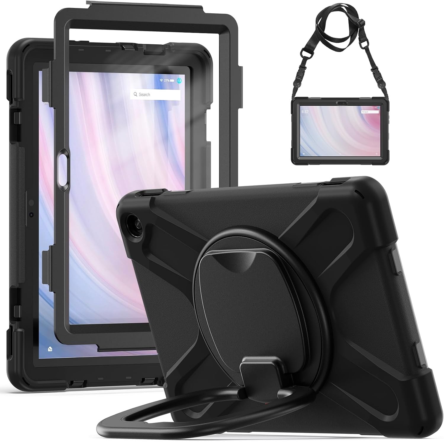 Case for Fire HD 10 Tablet (13th Gen 2023) 10.1 Inch 360° Rotating Stand