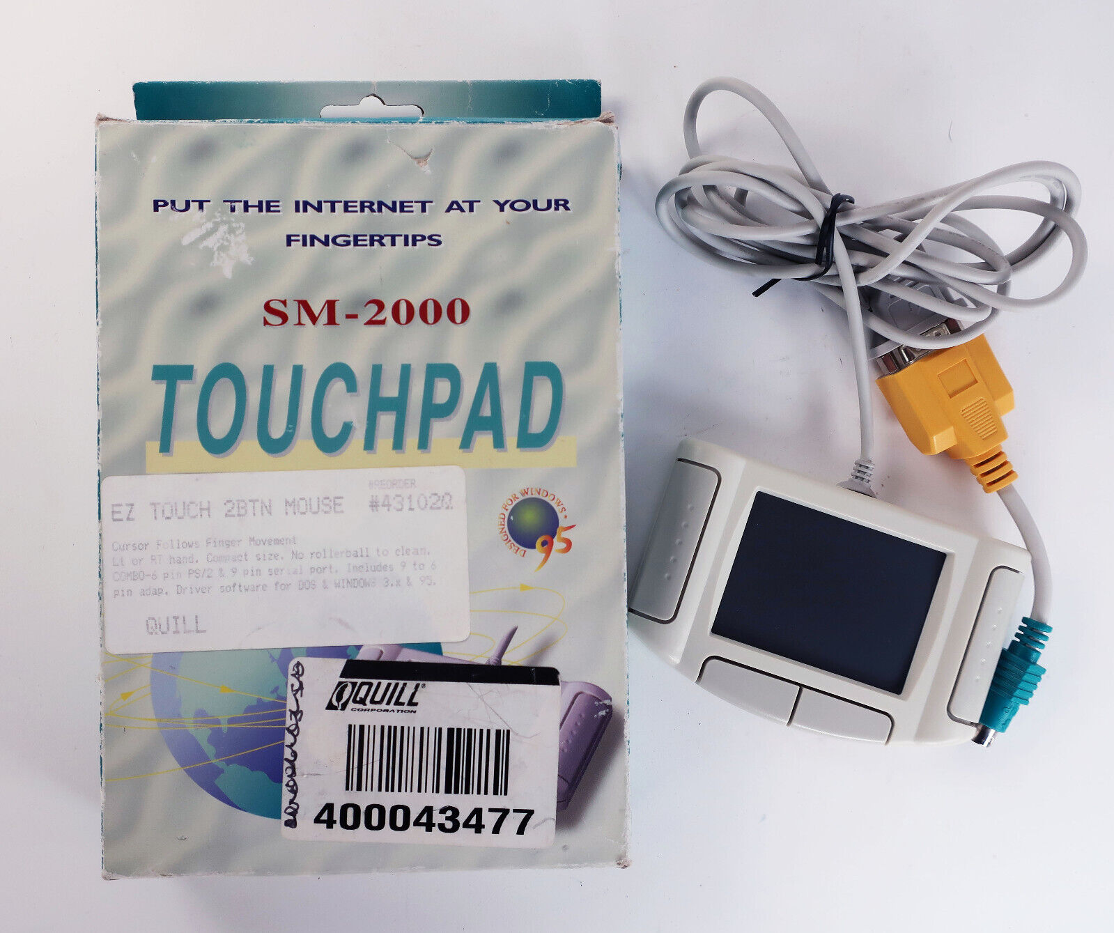 Serial Mouse Touch Pad PC Concepts Sm-2000 486 386 Vintage w/Box