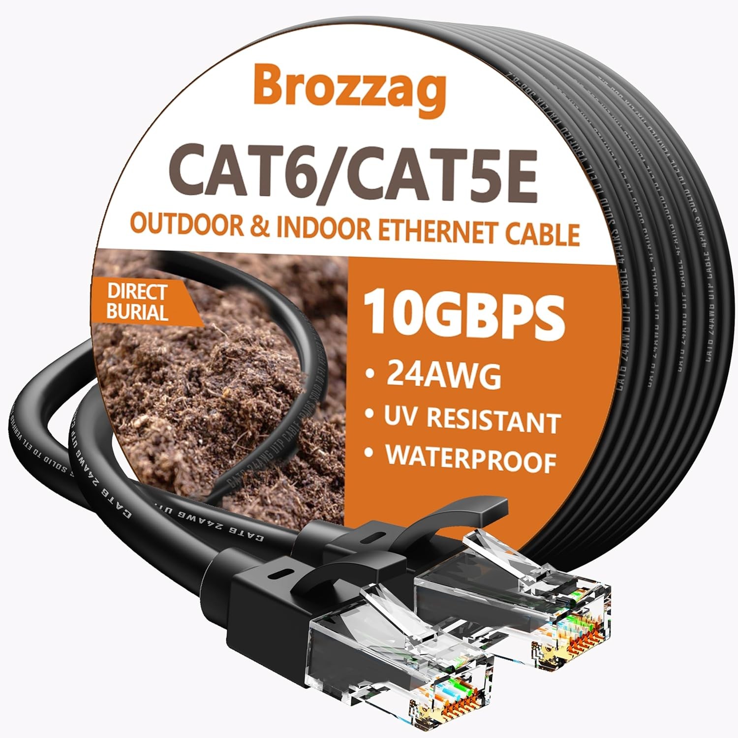 150ft Black Cat6 24AWG 10Gbps Ethernet Cable Compatible with Cat7 Cat8