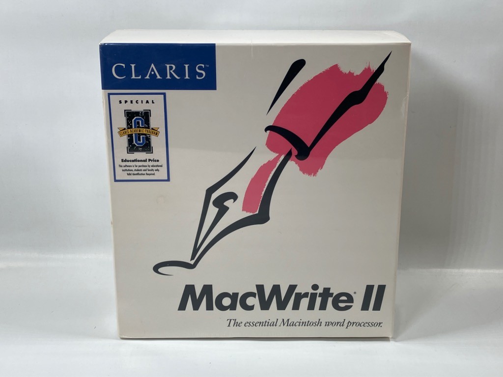Claris MacWrite II Vintage Apple Macintosh Software (1989) New + Factory Sealed