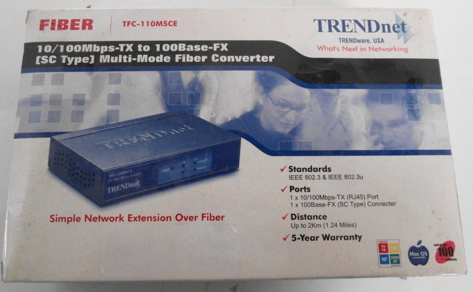 TRENDnet TFC-110MSCE SC Fiber Media Converter **Factory Sealed**