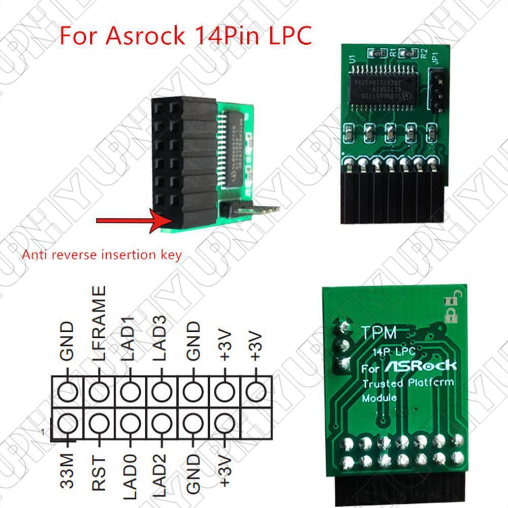 1 x TPM 1.2 Module Security Module Board For ASROCK 14 PIN LPC Motherboard