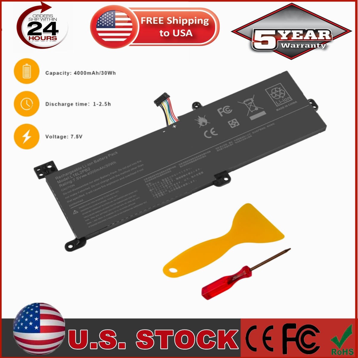 ⭐L16L2PB2 LAPTOP BATTERY FOR LENOVO IDEAPAD 320-15ABR L16L2PB1 L16C2PB2 L17L2PF1