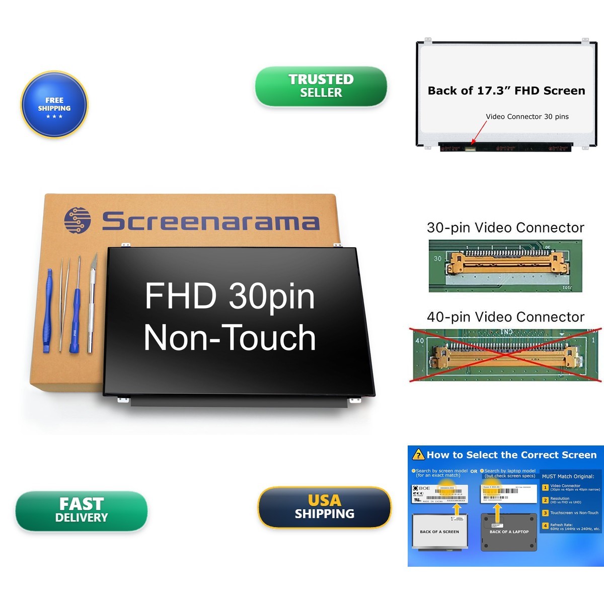 SCREENARAMA New Screen Replacement for HP Pavilion 17-AR050WM