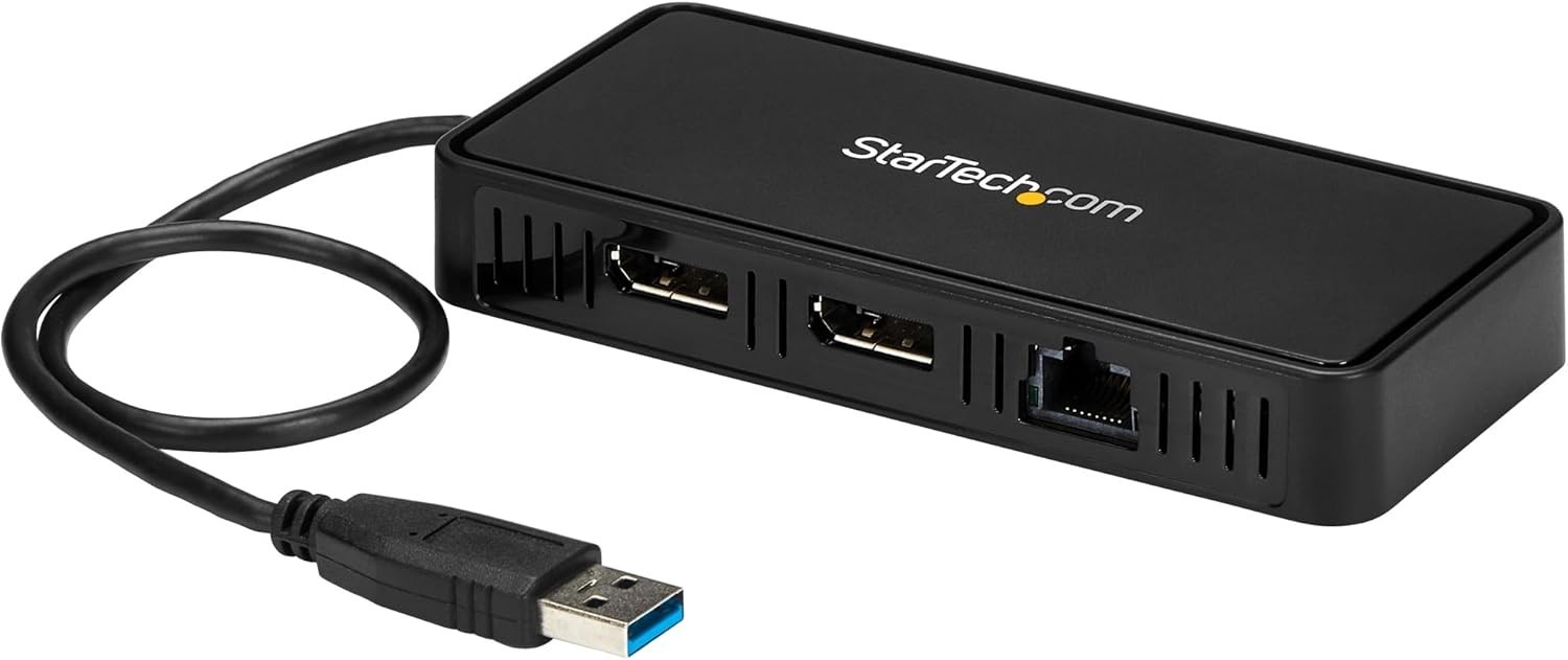 USB-A DisplayLink Dual 4K 60Hz DP Mini Dock, GbE, TAA (USBA2DPGB) | USB 3.0 mini