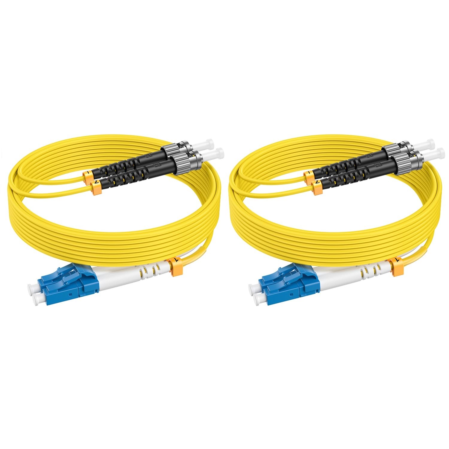 OS2 LC to ST Fiber Patch Cable Duplex 9/125m Optical Jumper 3ft/1m 2 PCS