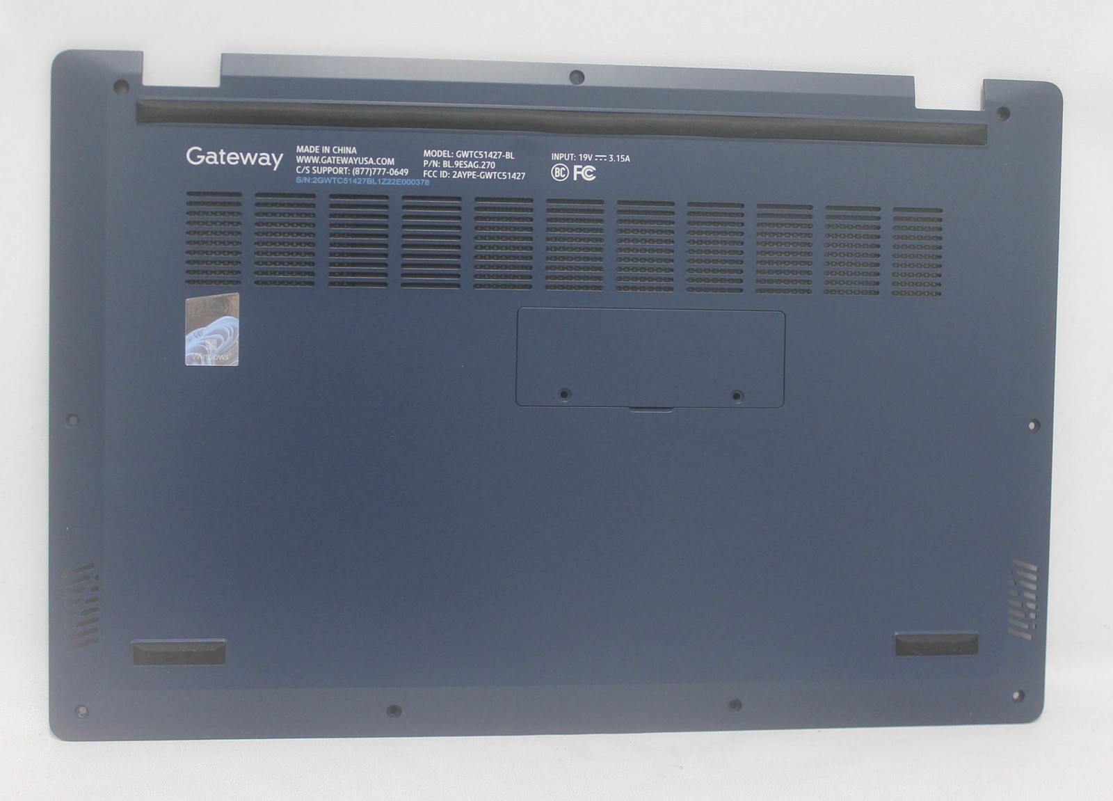 BASE-GWTC51427-BL Gateway Bottom Base Cover Blue Gwtc51427-Bl "GRADE A"