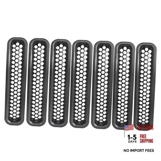 Wrangler Grill Mesh Inserts Front Grille Guard Cover Clip-in Matte Black for