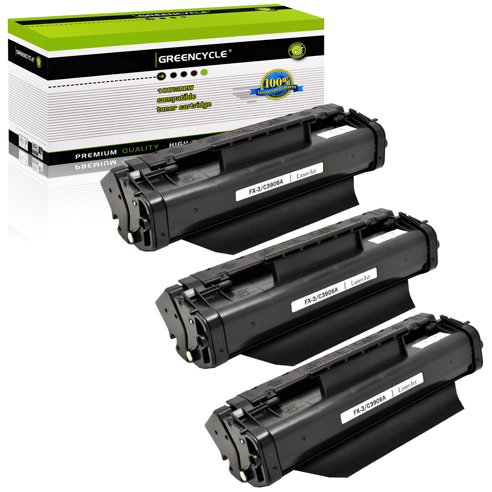 3PK Toner Compatible with Canon FX-3 Faxphone L75 L80 FAX L200 L250 L280 L300