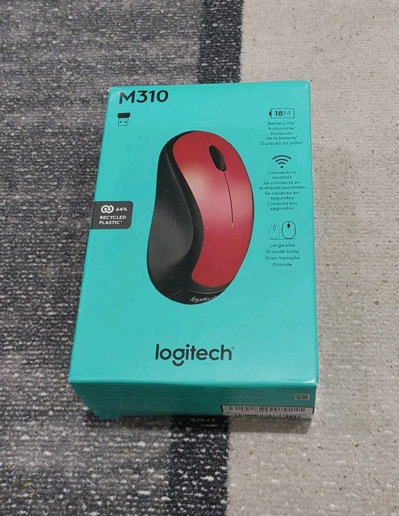 Logitech M310 910-002486 Wireless Laser Mouse Flame Red Gloss NEW F