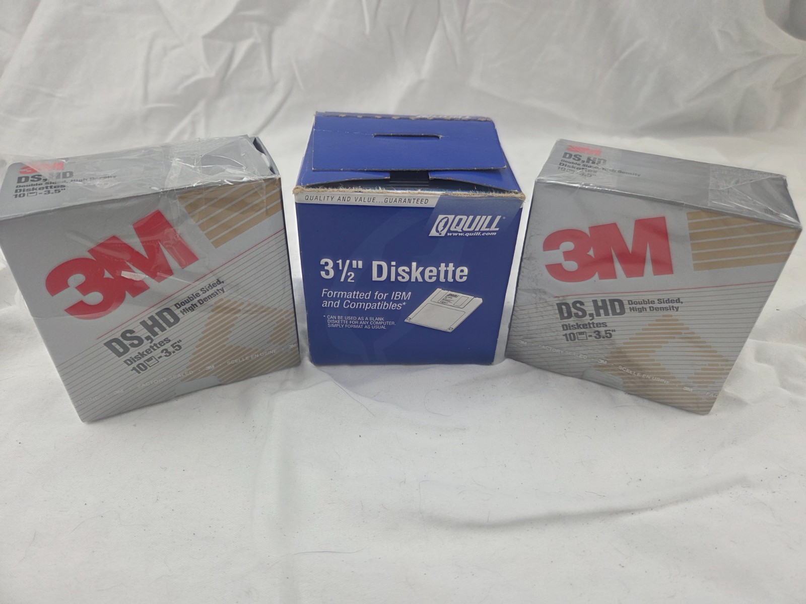 2 3M IBM High Density DS HD 3.5" Diskettes 10 Pack Formatted Disks +Extras