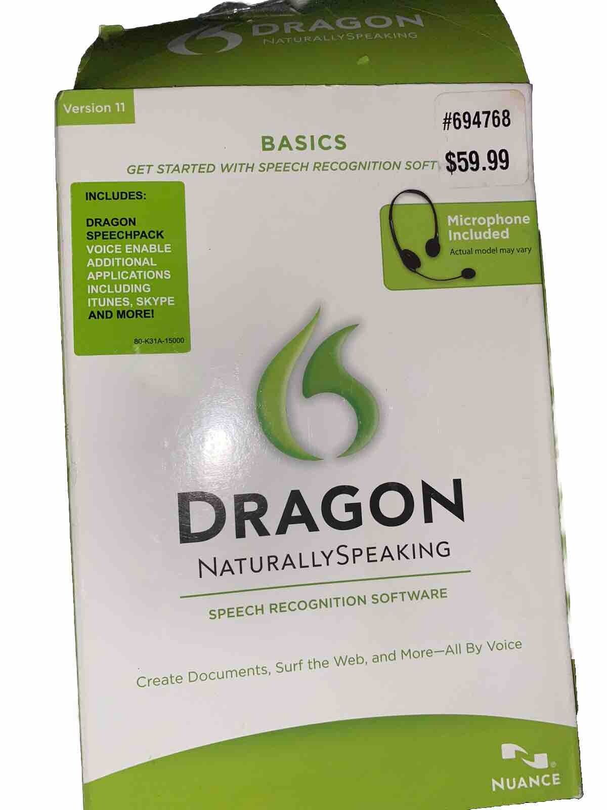 Dragon NaturallySpeaking Speech Recognition Software Basics Version 11 By Nuance