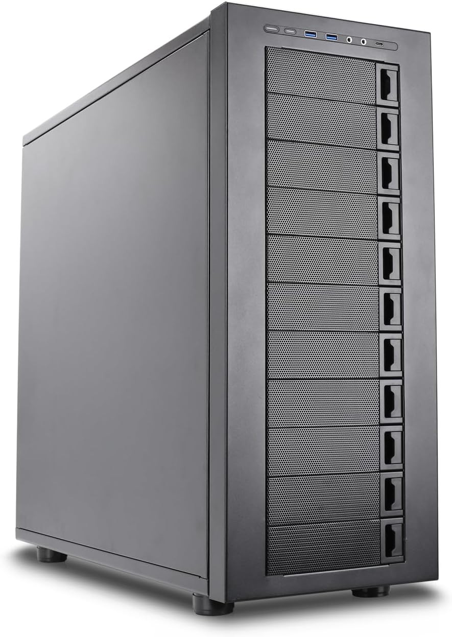 Full Tower Workstation Server Chassis, Supports Up to 11x3.5in Drives