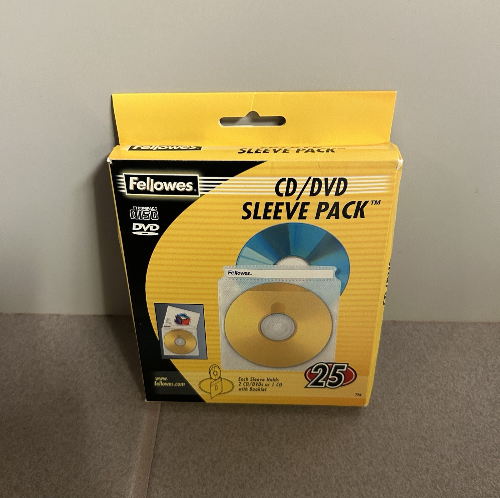 Fellowes CD/DVD Sleeve Pack Double Sided 25 Pack