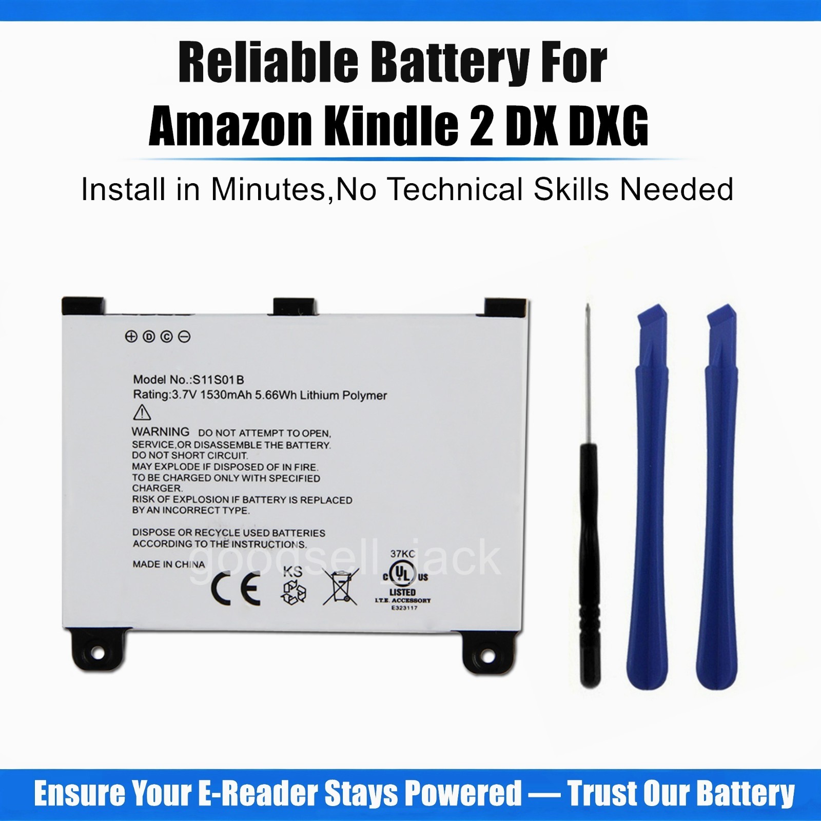 New Battery S11S01B for Amazon Kindle 2 DX DXG D00511 D00611 D00701 D00801