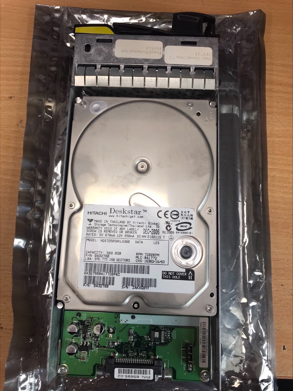 Hitachi 500GB SATA HDD with NetApp Caddy and Interposer Card - 6569502-X267A-R5