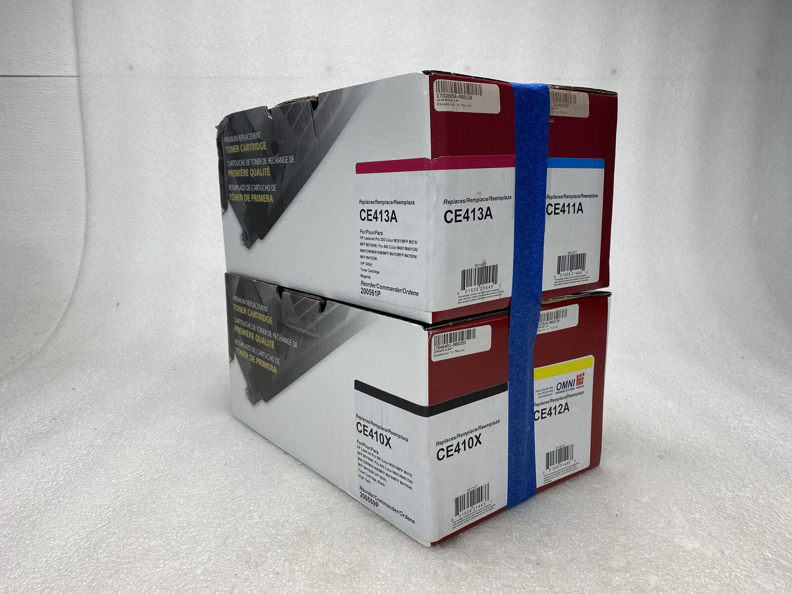 Set of 4 NEW Replacement Toner 305A Toner Cartridges CE410X CE411A CE412A CE413A