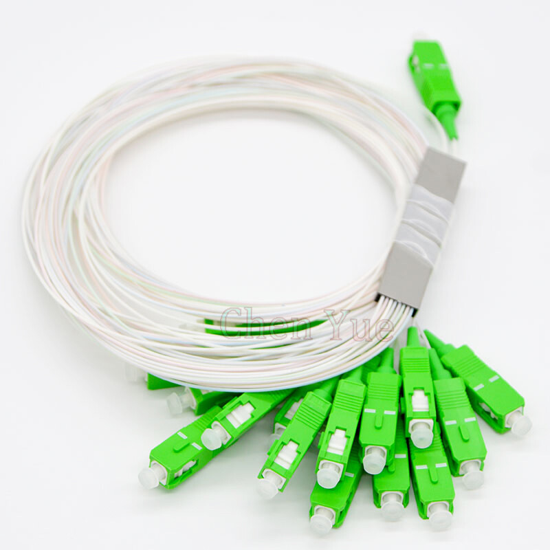 1*16 PLC Splitter 0.9mm Mini Optical Fiber Splitter with SC APC Connector FTTH