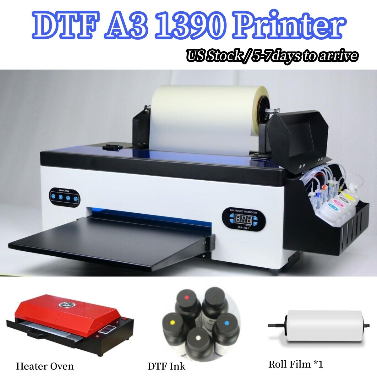 A3 DTF Transfer Printer 1390/L1800 Direct to Film T-shirt Printing Heater Oven