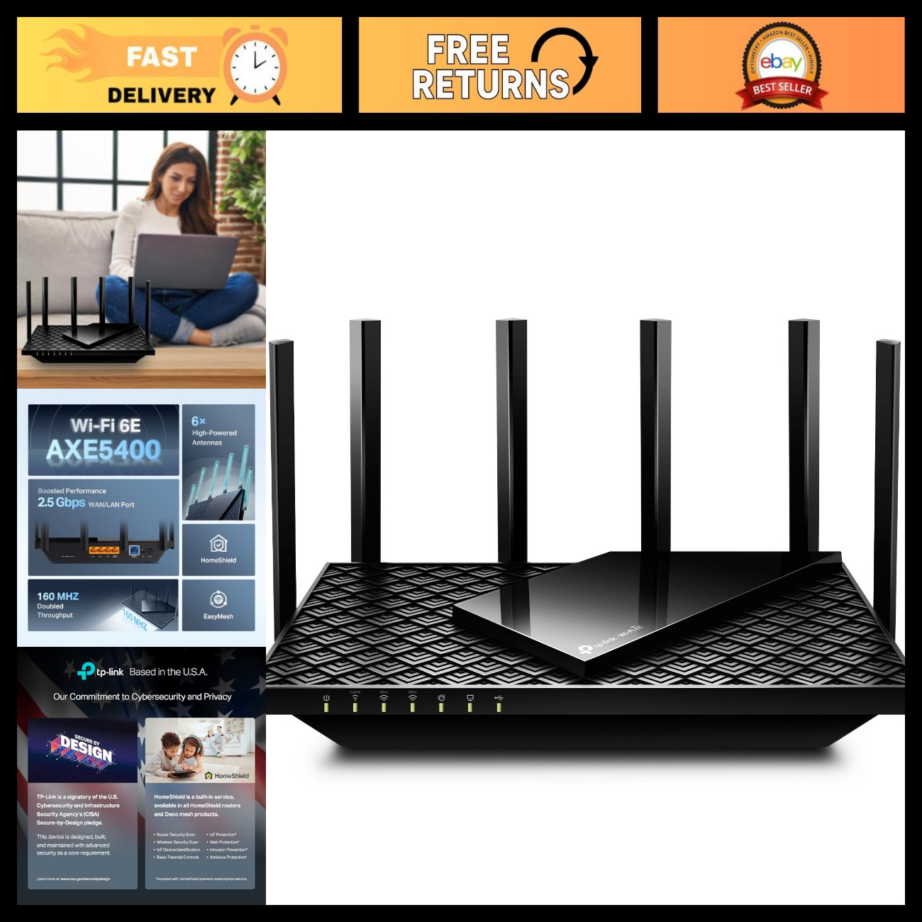 Tri-Band WiFi 6E Router AXE5400, High-Speed Internet, PCMag Editors' Choice