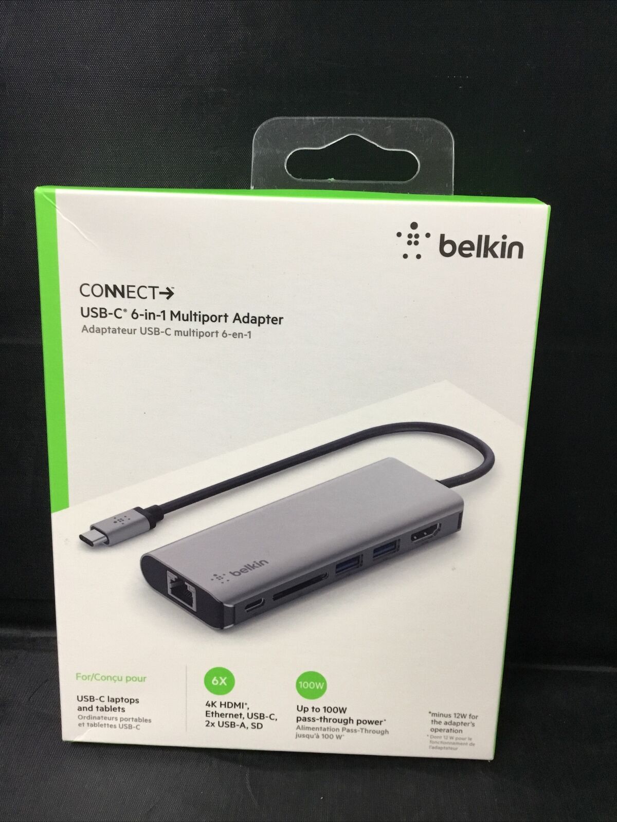 Authentic Belkin Connect USB-C 6 In 1 Multiport Adapter (AVC008BTSGY) Brand New