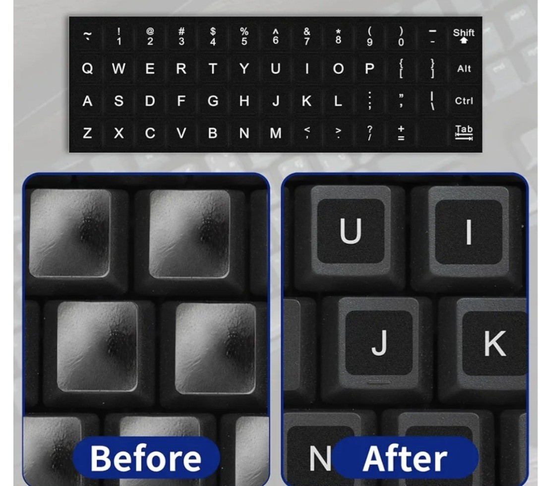 Keyboard Replacement Letters ENGLISH 6 Pcs