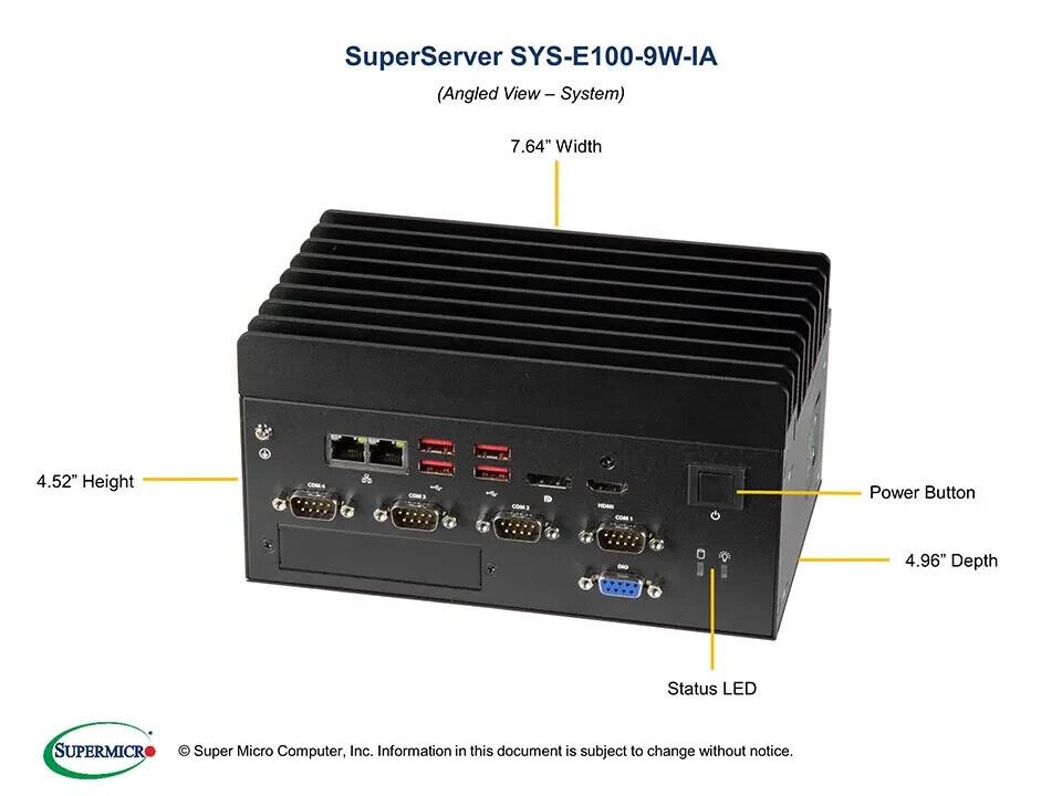 ✅*Authorized Partner* SupermicroSuperServer SYS-E100-9W-IA-E W/ (X11SWN-E-WOHS)