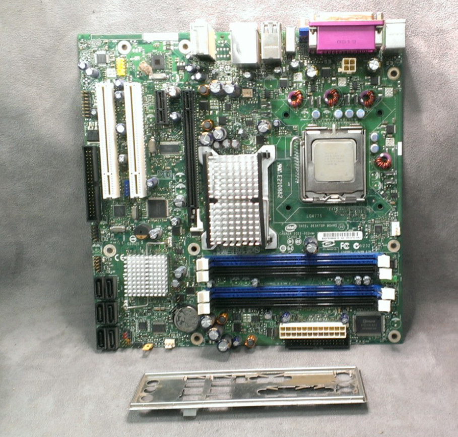 INTEL DQ965GF LGA775 MOTHERBOARD D41676-603 WITH 2.13GHz CORE 2 DUO CPU