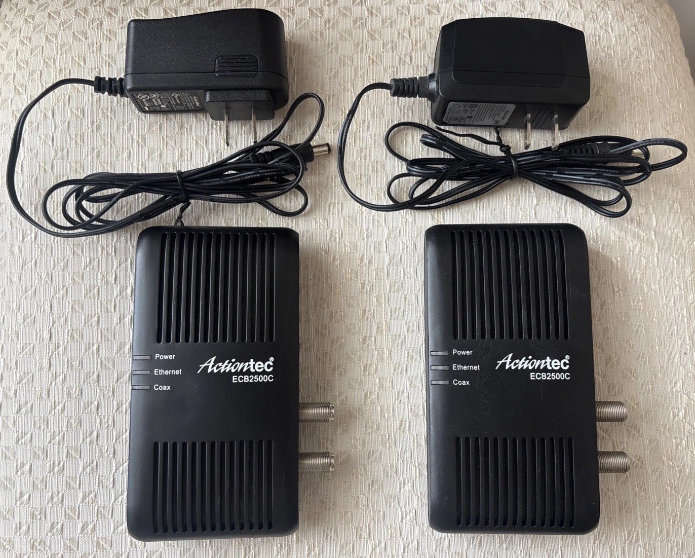 Actiontec ECB2500C MoCA Network Adapters w/ Power Supplies (2 Units)