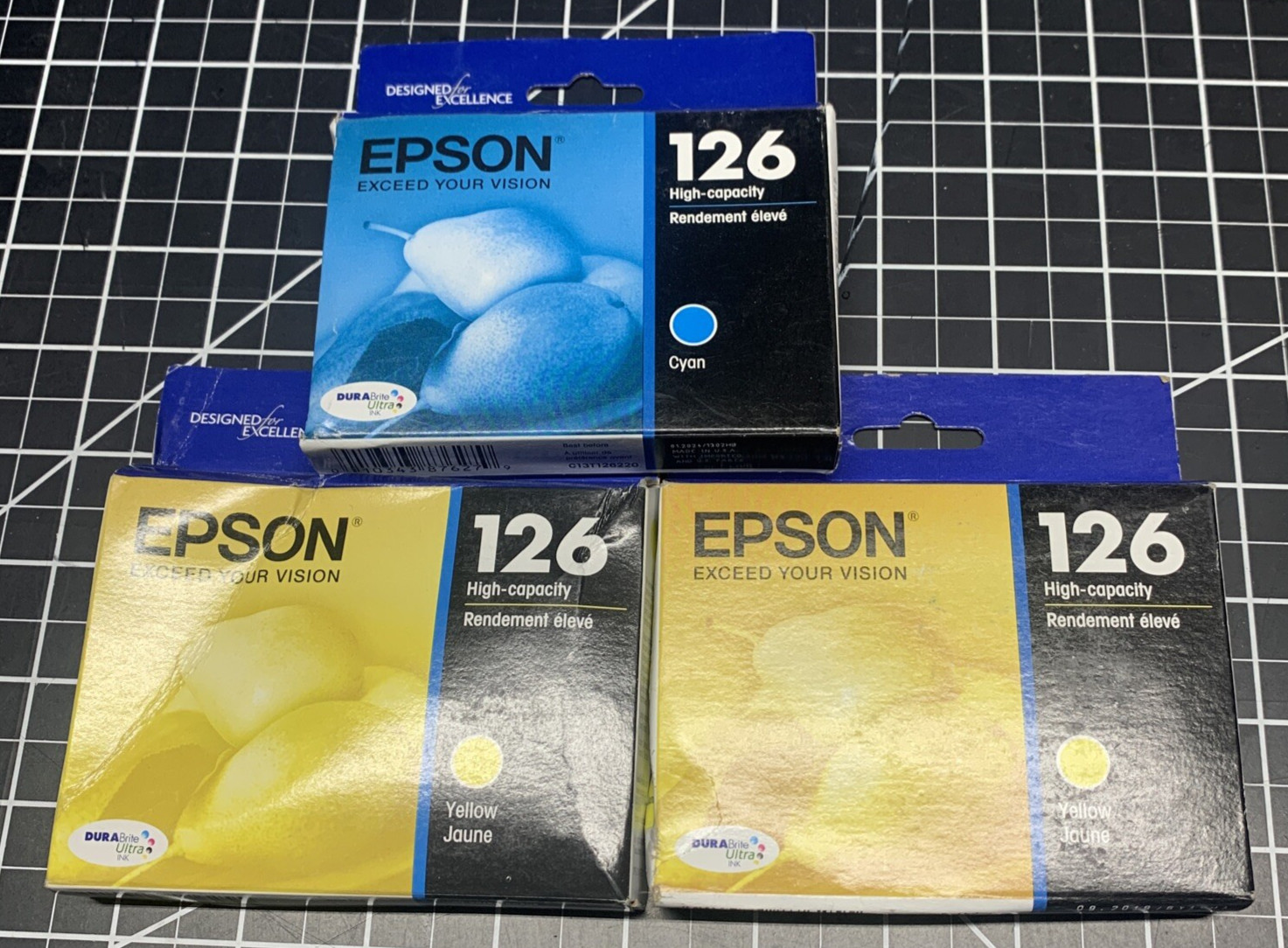 3x Genuine Epson - 126 Ink Cartridge  Printer Genuine Cyan Yellow OEM