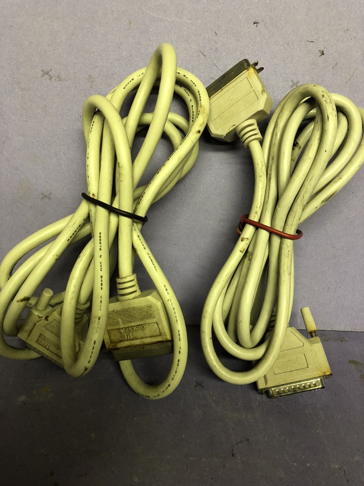 (2) PC Concepts Parallel Printer Cables  10 feet each