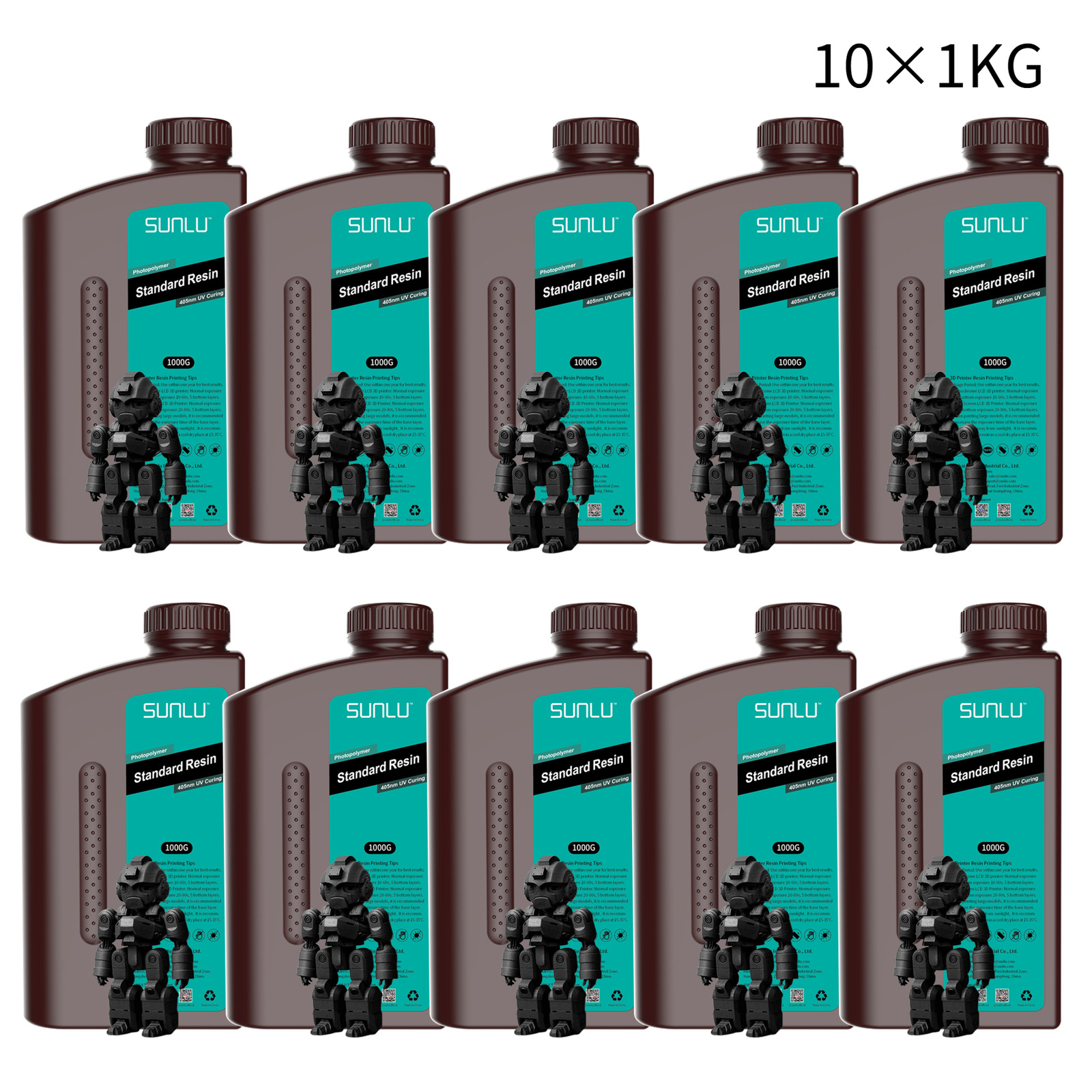 10×1KG Sunlu Standard/14K Standard/ABS Like/Nylon Like/Water Wash ABS Resin
