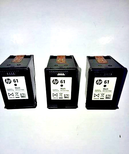 Empty Used Genuine HP 61 Black Ink Cartridge Never Refilled 3 pack