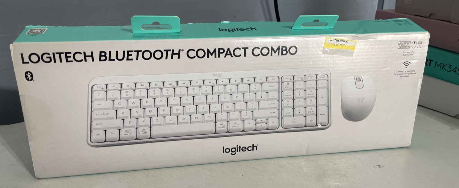 Logitech Bluetooth Compact Combo Wireless Keyboard & Mouse New