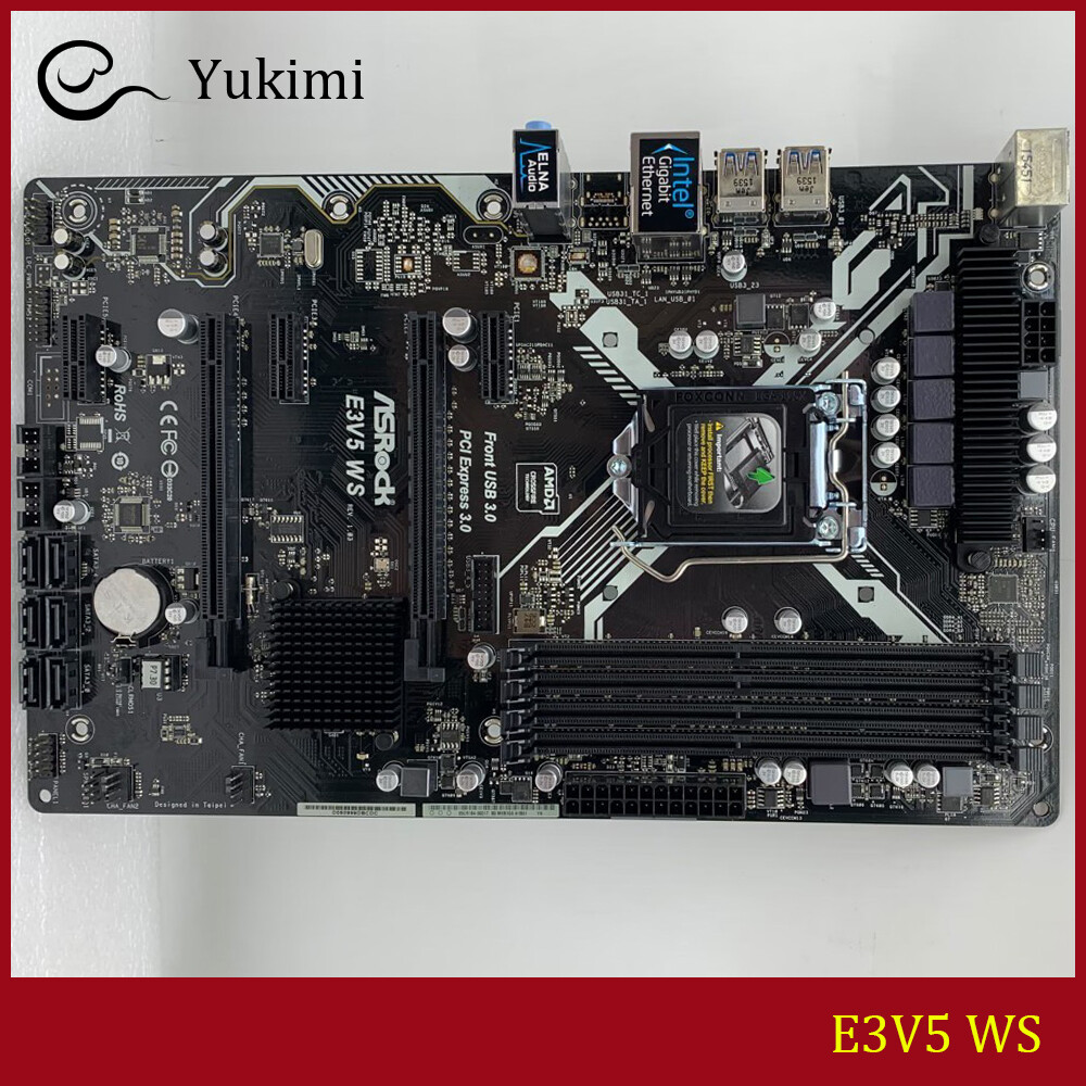 FOR ASROCK E3V5 WS DDR4*4 LGA 1151 64GB Intel ATX Motherboard Test OK