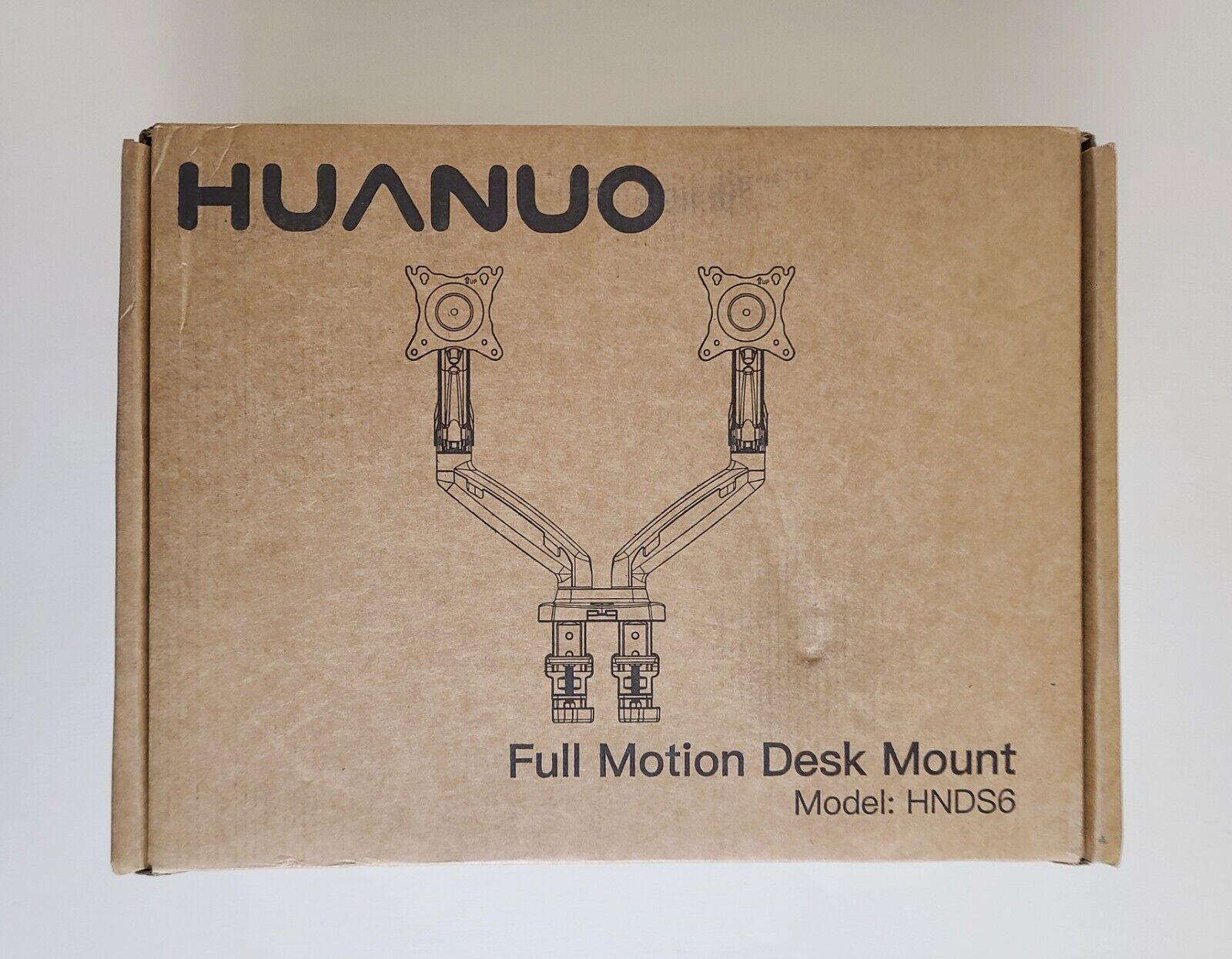 HUANUO HNDS6 Dual Monitor Stand | Full Motion Desk Mount | Black | Open Box