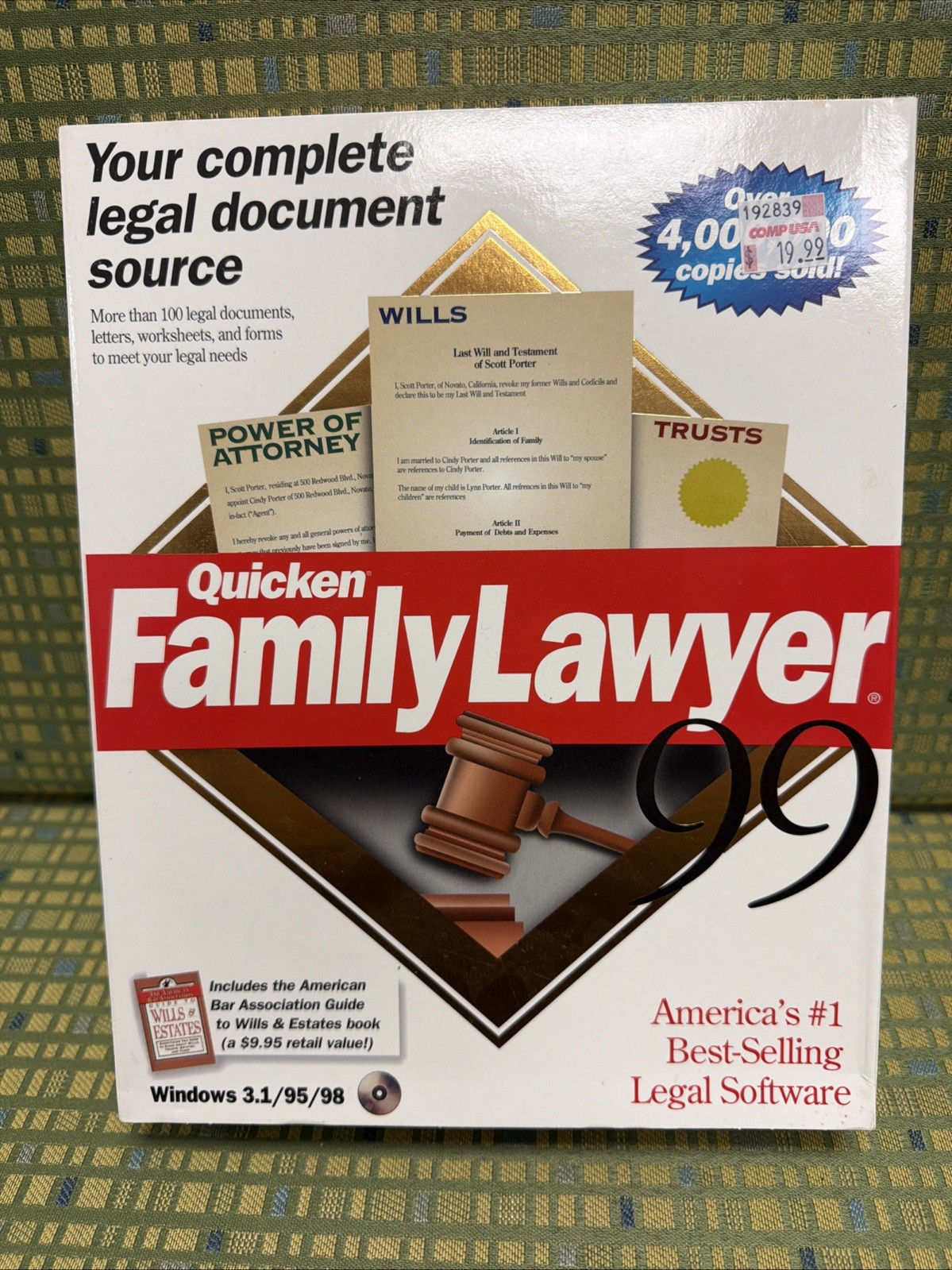 Quicken Family Lawyer 99 - Windows 3.1 - 95 / 98 - CD ROM - New - Sealed