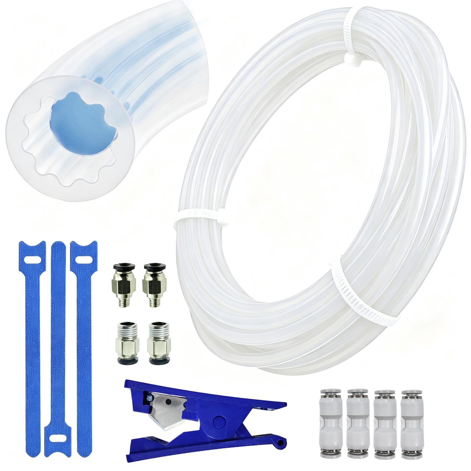 PTFE Tube Kit 2.5mm ID x 4mm OD, 5M for 3D Printers Bambu Lab AMS X1/P1P/A1