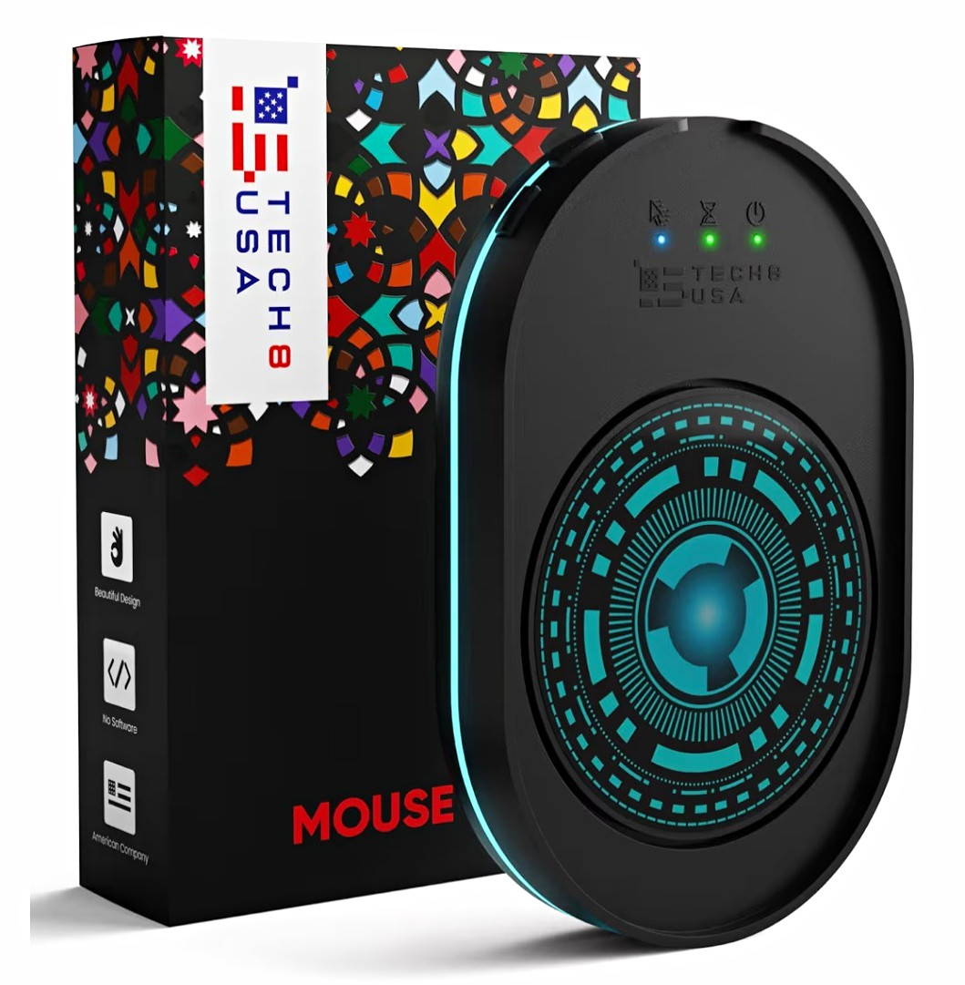 TECH8 USA Mouse Mover Automatic Mouse Movement Device Universal Compatible TECH8