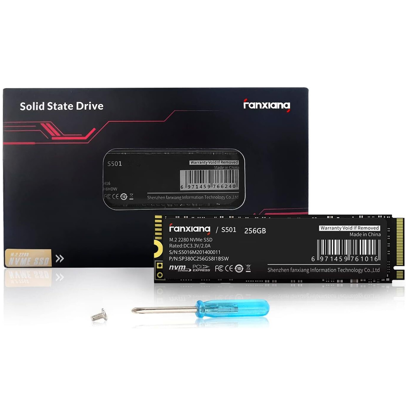 Fanxiang SSD 256GB M.2 2280 NVMe PCIe Gen3x4 Internal Solid State Drive 3200MB/s