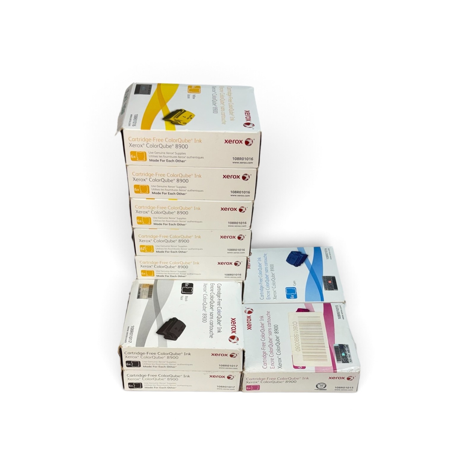 Xerox ColorQube 8900 Cartridge-Free Solid Ink Lot of 11 Boxes CMYK