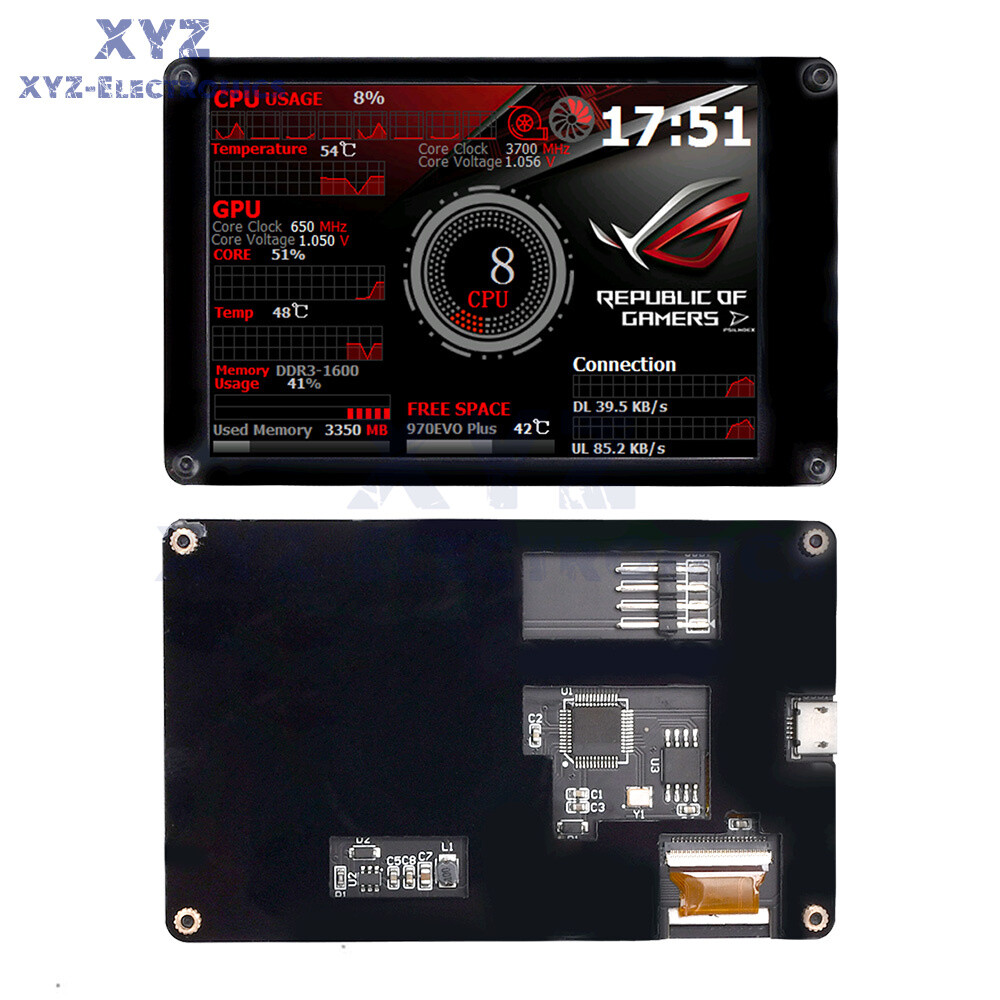 3.5 Inch IPS USB Secondary Display Screen AIDA64 Mini Monitor 360° For Pi ITX PC