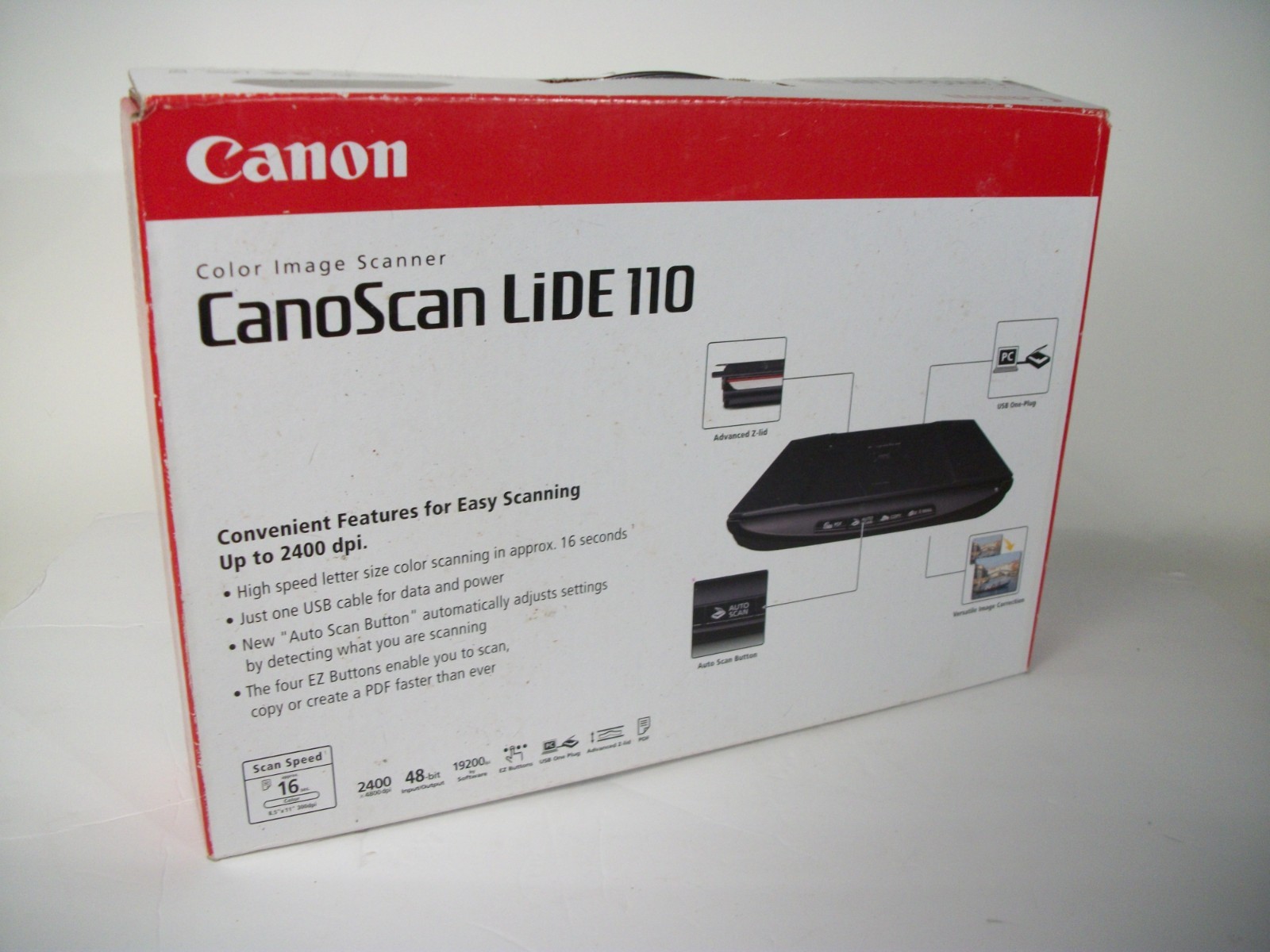 New Open Box Canon CanoScan LiDE110 Lide 110 Color Image Flatbed Scanner 