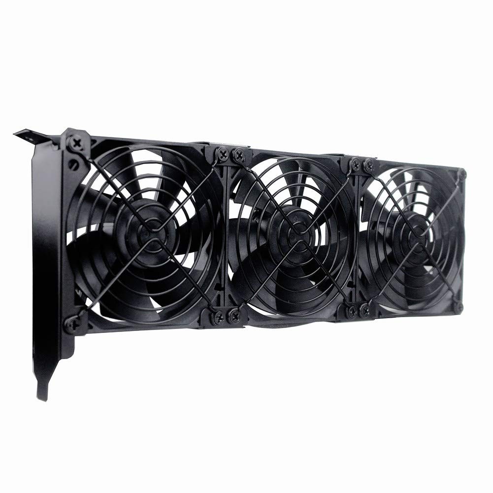 GDSTIME Graphic Card Fans, PCI Slot 3 x 90mm 3x 92mm Fan, 3* 92x92x25mm fan 