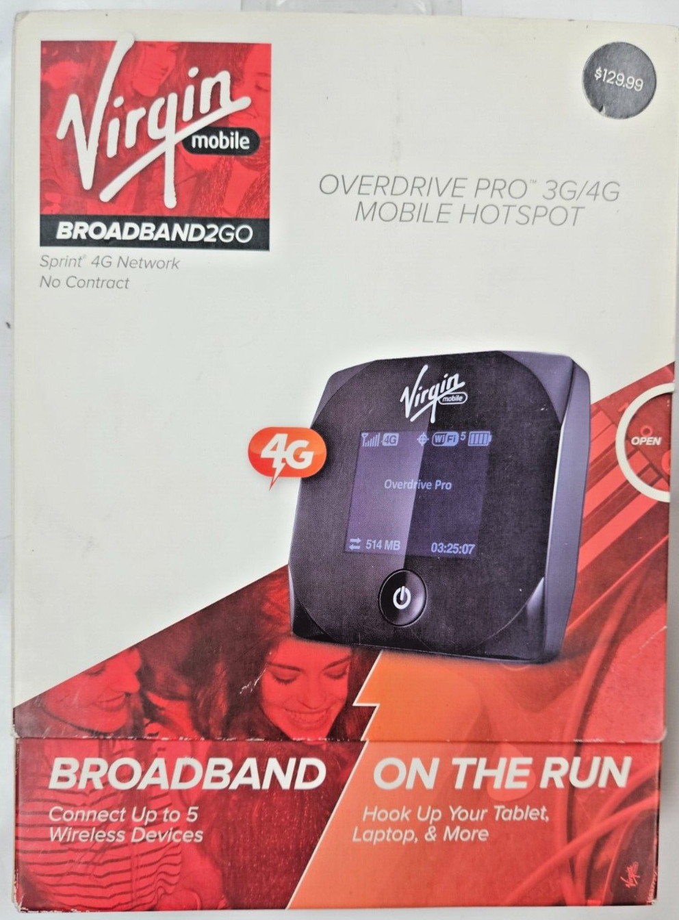 BRAND NEW Virgin Mobile Overdrive Pro 3G/4G Mobile Hotspot Broadband 2Go
