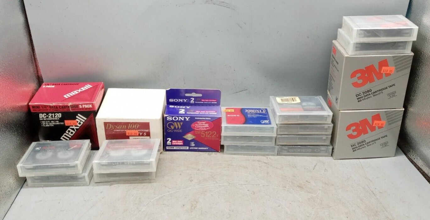 NEW 20/PK  Data Tape Cartridge QIC  SEALED  MAXELL / DYSAN /SONY /3M / VERBATIM