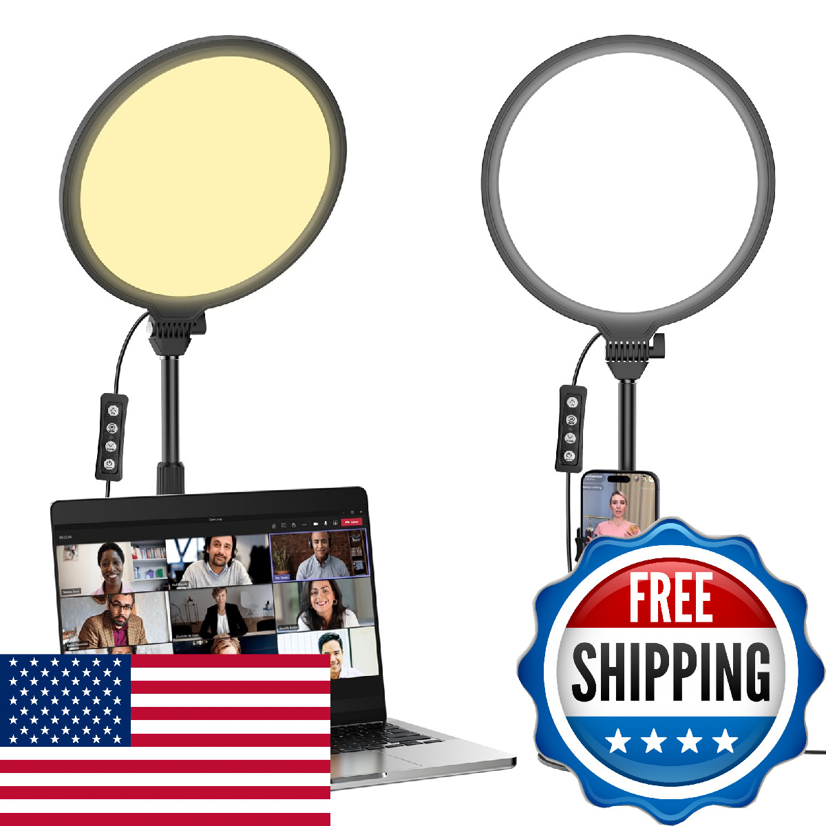 Anautin 10.5in LED Desk Ring Light Video Conference Lighting Zoom Video Calls Li