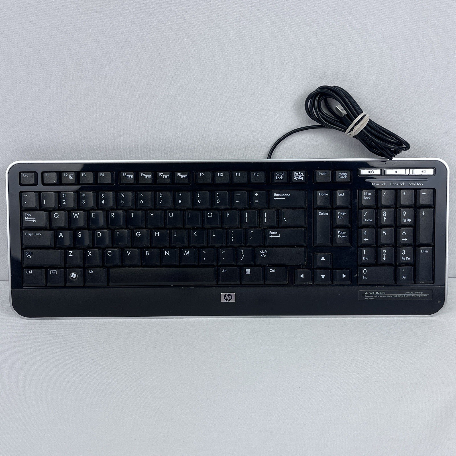 HP Model No: KB2101U USB Multimedia Computer Keyboard P/N: 505060-371 Vtg Tested