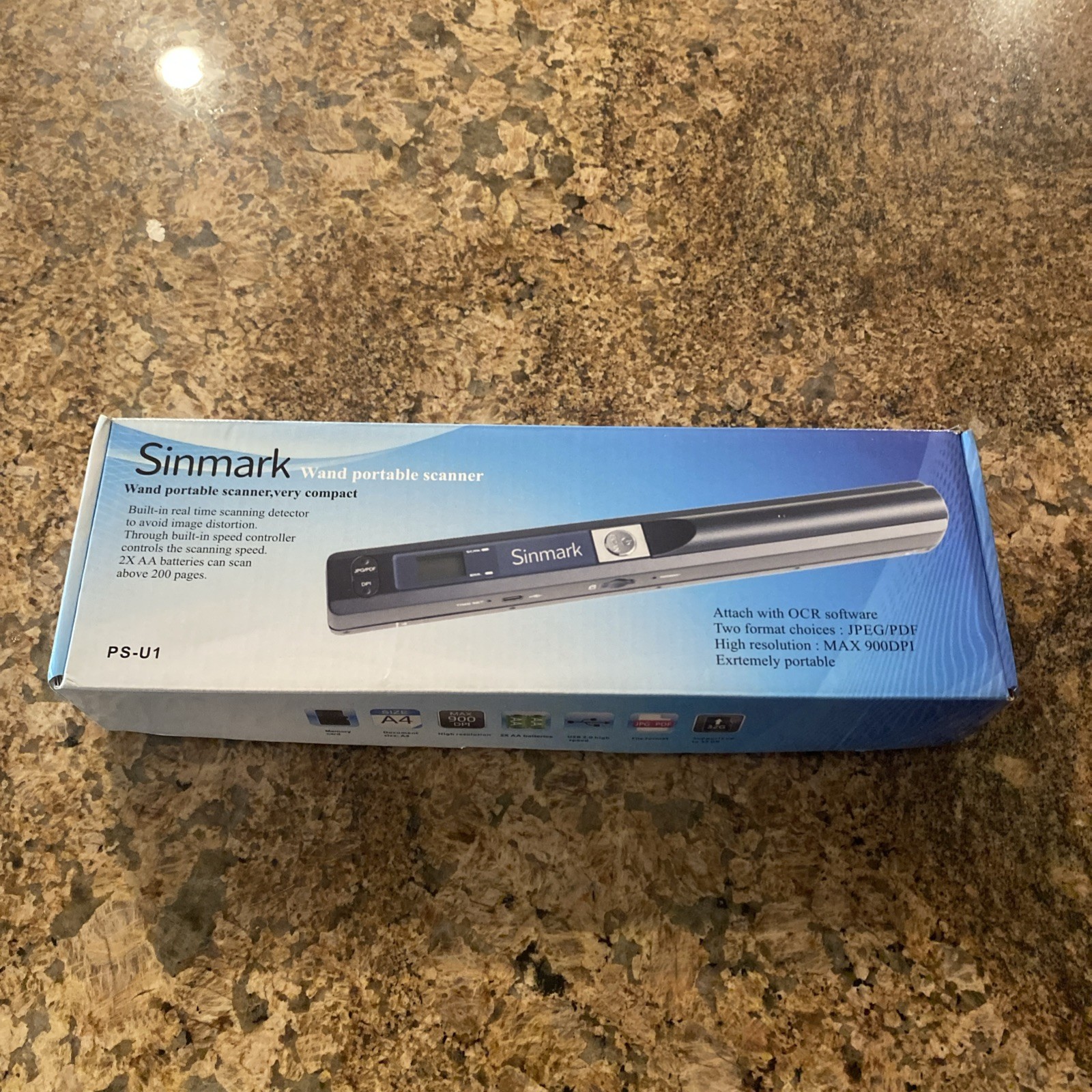 NIB Sinmark Wand Portable Scanner, With Memory Card, Never used